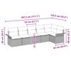 vidaXL Havesofa S&aelig;t med pude 6 pcs Sort polyrattan