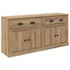 vidaXL Sideboards med skuffe 2 pcs Artisan Egetr&aelig; 70 x 35,5 x 67,5 cm