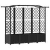 vidaXL H&aelig;vet Bed med Trellis og Tag Sort 204 x 40 x 141 cm PP