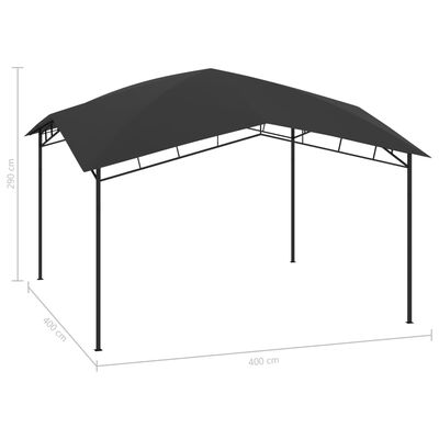 vidaXL havepavillon 4x4x2,9 m 180 g/m² antracitgrå