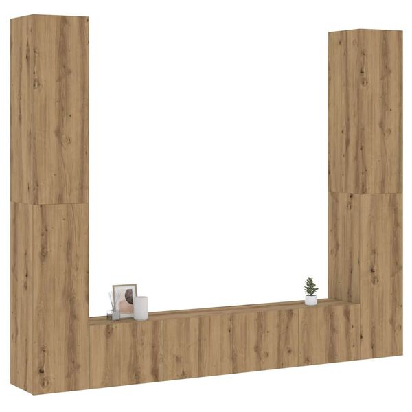 vidaXL v&aelig;gh&aelig;ngte tv-skabe 6 stk. konstrueret tr&aelig; egetr&aelig;sfarve