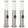 vidaXL pullertlamper med stikkontakt 3 stk. 50 cm rustfrit st&aring;l IP44
