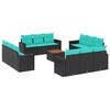 vidaXL sofas&aelig;t til haven 13 dele med hynder polyrattan sort