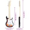 vidaXL elektrisk guitar til børn inkl. taske 3/4 30" brun og hvid