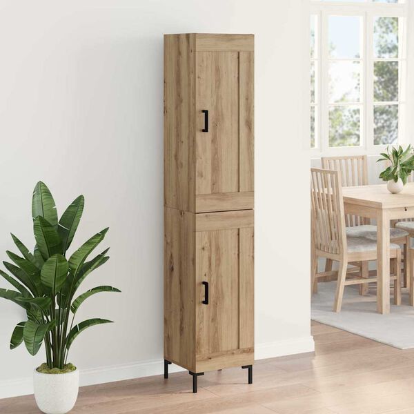 vidaXL Highboard Artisan Egetr&aelig; 34,5 x 34 x 180 cm Konstrueret tr&aelig;