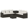 vidaXL Sofa S&aelig;t 8 stk. Sort og Cremehvid Poly Rattan og St&aring;l