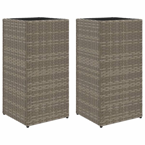 vidaXL plantekasser 2 stk. 30x30x60 cm polyrattan gr&aring;