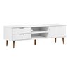 vidaXL tv-skab MOLDE 158x40x49 cm massivt fyrretr&aelig; hvid