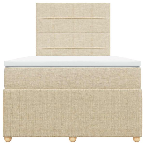 vidaXL kontinentalseng med madras 120x200 cm stof cremefarvet