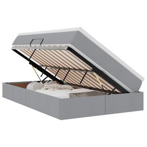 vidaXL Seng med opbevaring og madras Lysegr&aring; 120 x 200 cm Polyester