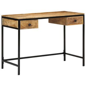 vidaXL Skrivebord Brun 105 x 50 x 75 cm Massiv mango tr&aelig; og metal