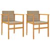 vidaXL havestole 2 stk. polyrattan og massivt tr&aelig; beige