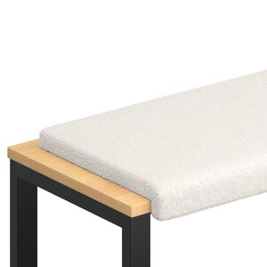 vidaXL B&aelig;nkpude Sherpa-stof Cremefarvet Dybde 35 cm