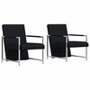 vidaXL l&aelig;nestol 2 stk. med forkromet stel kunstl&aelig;der sort