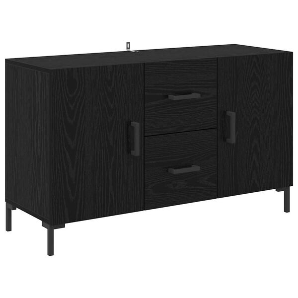 vidaXL Sideboard med skuffe Sort eg 100 x 36 x 60 cm Konstrueret tr&aelig;