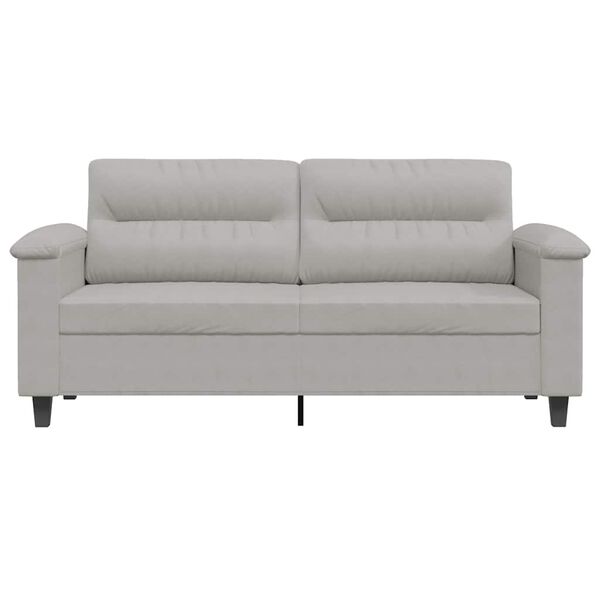 vidaXL 2-personers sofa 140 cm mikrofiberstof lysegr&aring;
