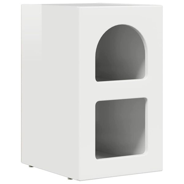 vidaXL Sengebord H&oslash;j gloss hvid 29,5 x 35 x 50 cm Konstrueret tr&aelig;