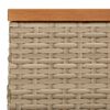vidaXL havebord 70x70x25 cm rattan og massivt akacietræ beige