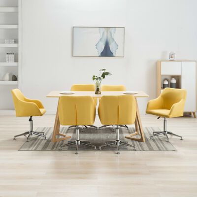 vidaXL drejelige spisebordsstole 6 stk. stof gul