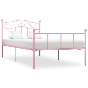 vidaXL sengestel 90x200 cm metal pink