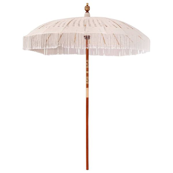 vidaXL Makrame Parasol Creme 190 x 190 x 260 cm