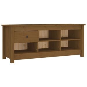 vidaXL skoreol 110x34x45 cm massivt fyrretr&aelig; gyldenbrun