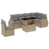 vidaXL sofas&aelig;t til haven 7 dele med hynder polyrattan beige