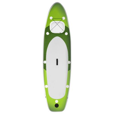 vidaXL oppusteligt paddleboardsæt 360x81x10 cm grøn
