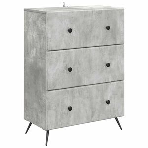 vidaXL Skuffeskab Betongr&aring; 66 x 34,5 x 90 cm Konstrueret tr&aelig;