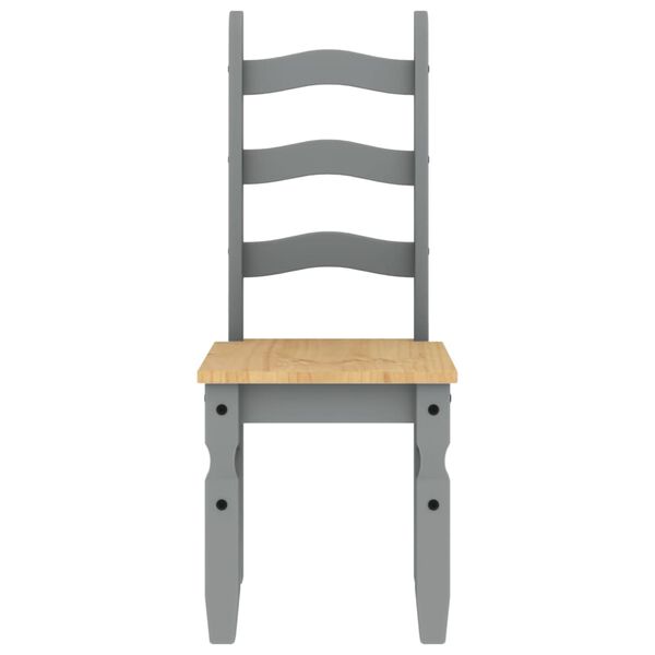vidaXL spisebordsstole 2 stk. Corona 42x47x107 cm massivt fyrretræ grå