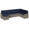 vidaXL Sofa S&aelig;t med pude med opbevaring Gr&aring; og Marinebl&aring; polyrattan