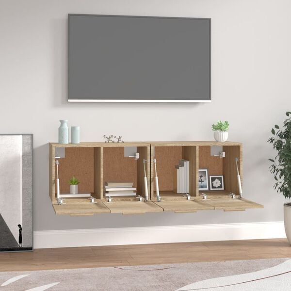 vidaXL v&aelig;gskabe 2 stk. 60x36,5x35 cm konstrueret tr&aelig; sonoma-eg