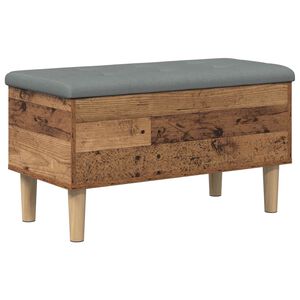 vidaXL Opbevaringsb&aelig;nk med pude Gammelt tr&aelig; 82 x 42 x 46 cm