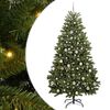 vidaXL Kunstigt juletr&aelig; 210 cm 300 LED'er Varm hvid PVC og St&aring;l Gr&oslash;n