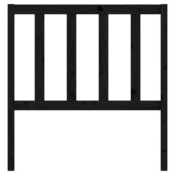 vidaXL sengegærde 106x4x100 cm massivt fyrretræ sort