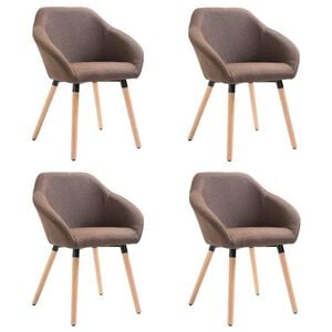 vidaXL spisebordsstole 4 stk. stof brun