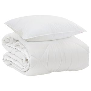 vidaXL &Aring;rsd&aelig;kkende Dyne med pude 2 pcs Hvid Microfiber