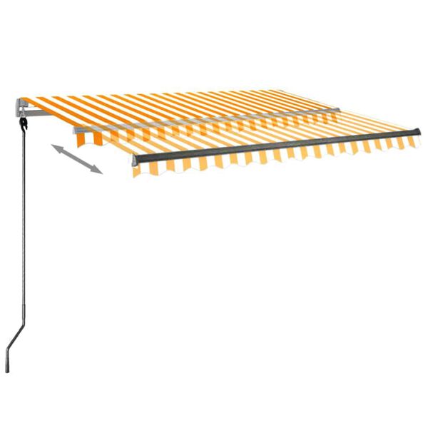 vidaXL fritst&aring;ende markise 300x250 cm automatisk betjening gul og hvid
