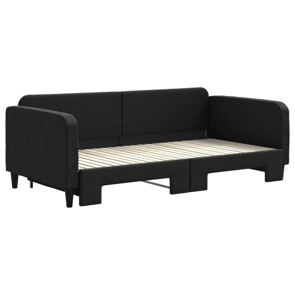 vidaXL daybed med udtr&aelig;k 100x200 cm stof sort
