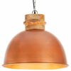 vidaXL industriel h&aelig;ngelampe 50 cm rund E27 massivt mangotr&aelig; kobber