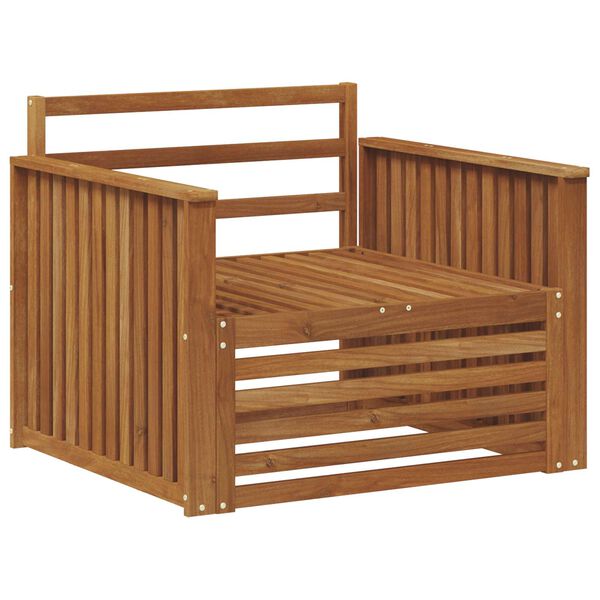 vidaXL 2 Stk Sofa med arml&aelig;n Massivt Akacietr&aelig; Naturfarvet