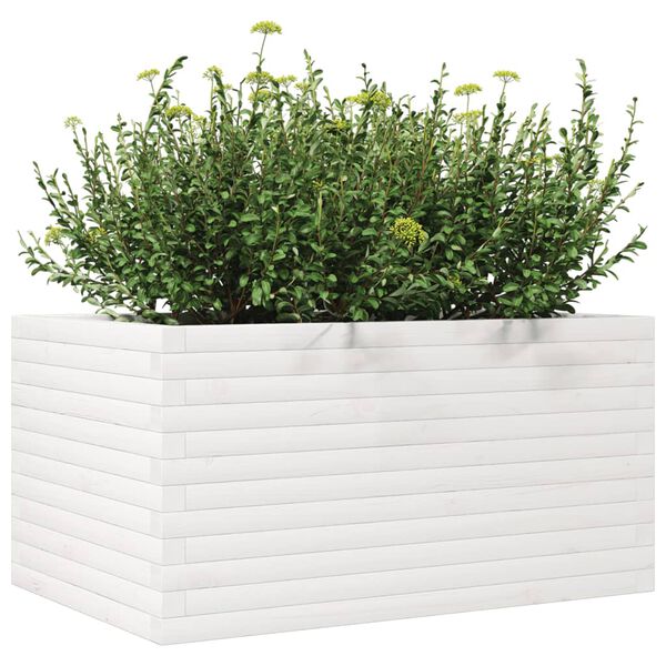 vidaXL plantekasse 90x60x45,5 cm massivt fyrretr&aelig; hvid