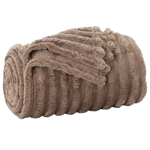 vidaXL Kastet&aelig;pper 6 pcs Camel 270 x 240 cm Fleece