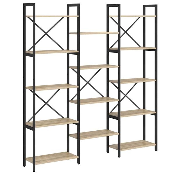 vidaXL Bogreol Sonoma eg 156 x 25 x 167 cm Konstrueret tr&aelig;