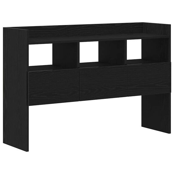 vidaXL Sideboard med skuffe Sort eg 105 x 30 x 70 cm Konstrueret træ