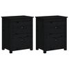 vidaXL sengeborde 2 stk. 50x35x61,5 cm massivt fyrretr&aelig; sort
