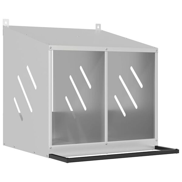 vidaXL redekasse til høns med 2 rum metal olivengrøn