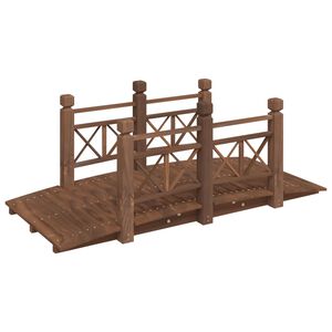 vidaXL havebro med gel&aelig;nder 150x67x56 cm massivt grantr&aelig;