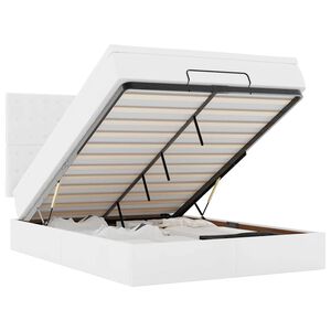 vidaXL osmannisk sengeramme med madras 140x200 cm kunstl&aelig;der hvid