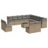 vidaXL sofas&aelig;t til haven 14 dele med hynder polyrattan beige